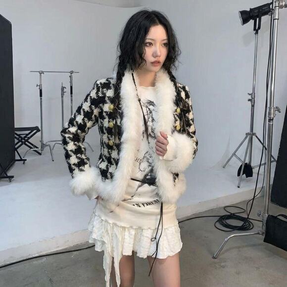 Vintage Faux Fur Jacket Indie Sleaze 90s Vamp Grunge - Picture 4 of 5